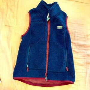 L.L. Bean Blue Fleece Mountain Pile Vest Small